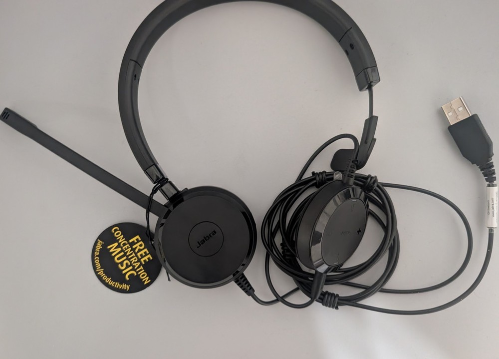 Jabra Evolve ENC060 stereo headset, wired USB-A
