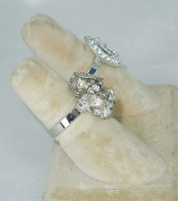 2 Ring Blanks Settings Cabochon Adjustable silver Plated Brass NEW 85V