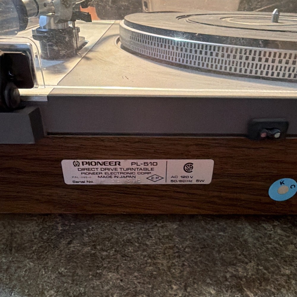 Pioneer PL-510 Turntable Automatic Return *untested*