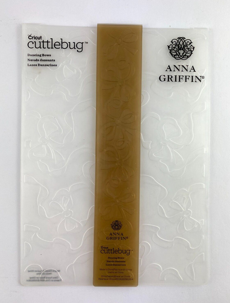 Anna Griffin Cuttlebug Cricut - DANCING BOWS -  Embossing Folder