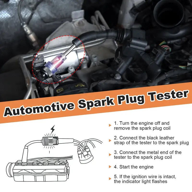 Car Spark Plug Tester & Ignition Analyzer for Automotive Diagnostics