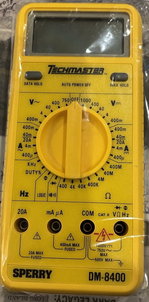 A W Sperry Techmaster AC/DC Digital Multimeter DM-8400 Electrical Testing