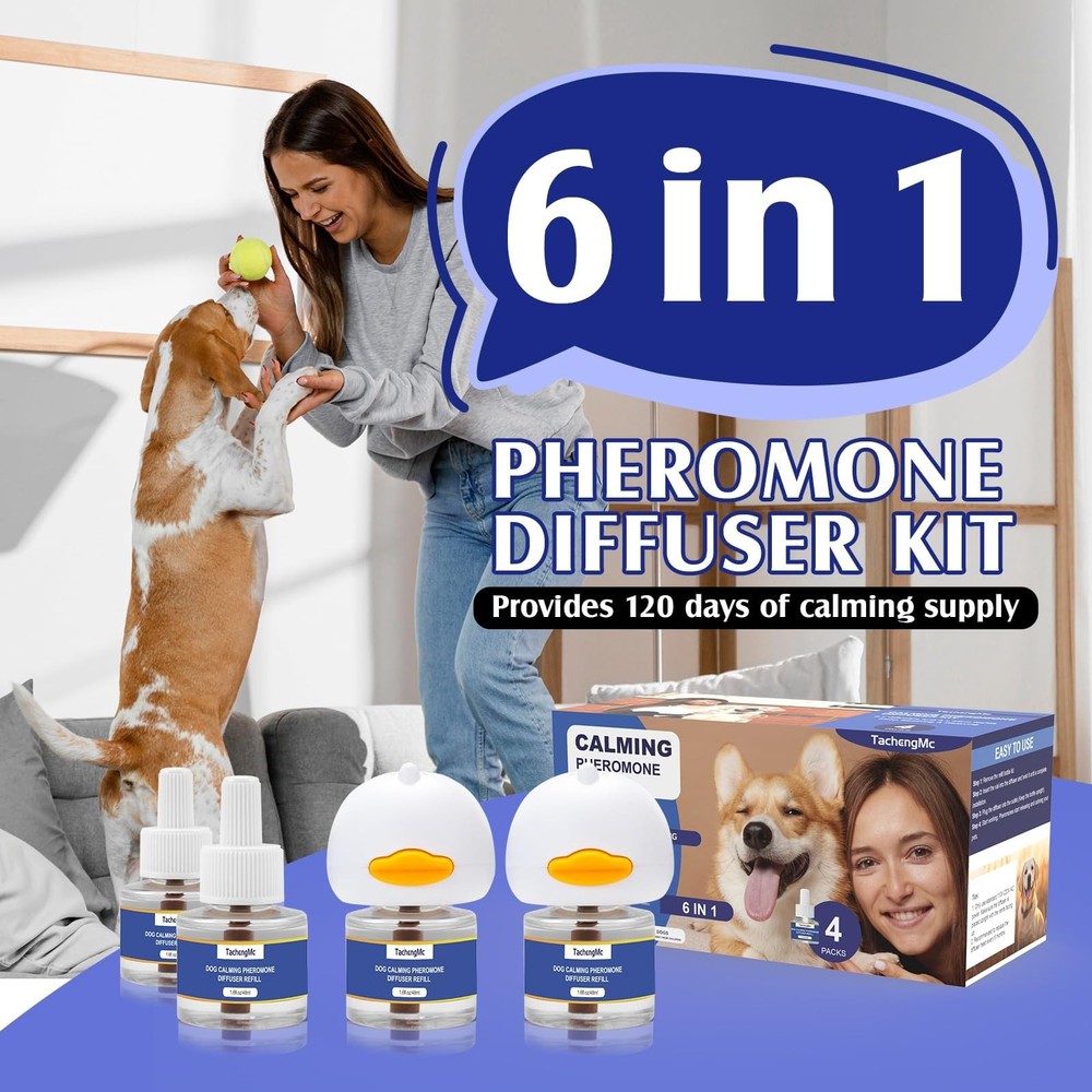 Dog Calming Pheromones Diffuser, 6 in 1 Kit Appeasing Pheromone Diffuser to C...