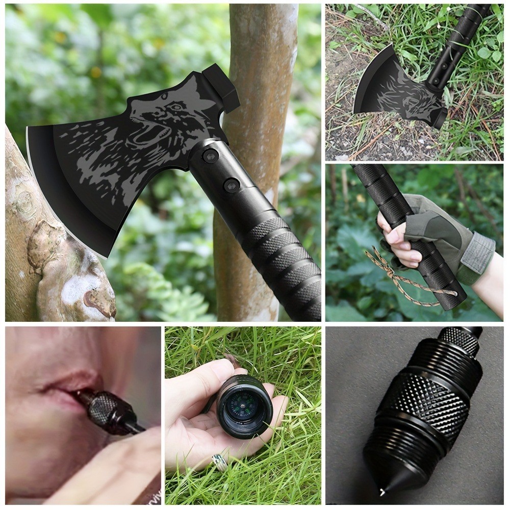 18" Tactical Camping Axe with Sheath - Multi-Functional Survival Gear Tool Kit