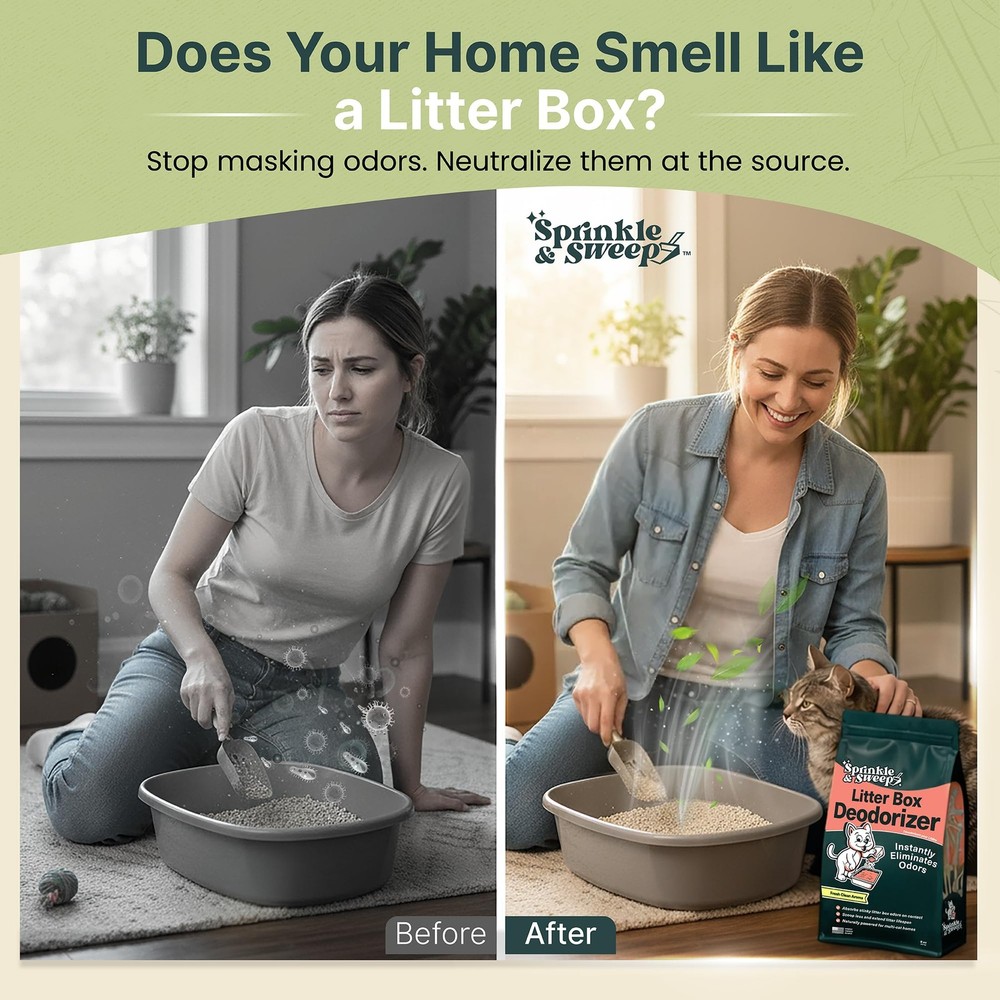 Cat Litter Deodorizer | Non-Toxic Odor Control for Kittens | Fresh Home Solution