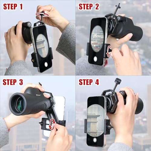 Metal Smartphone Telescope Adapter Camera Mount, Universal Phone Mount, Work