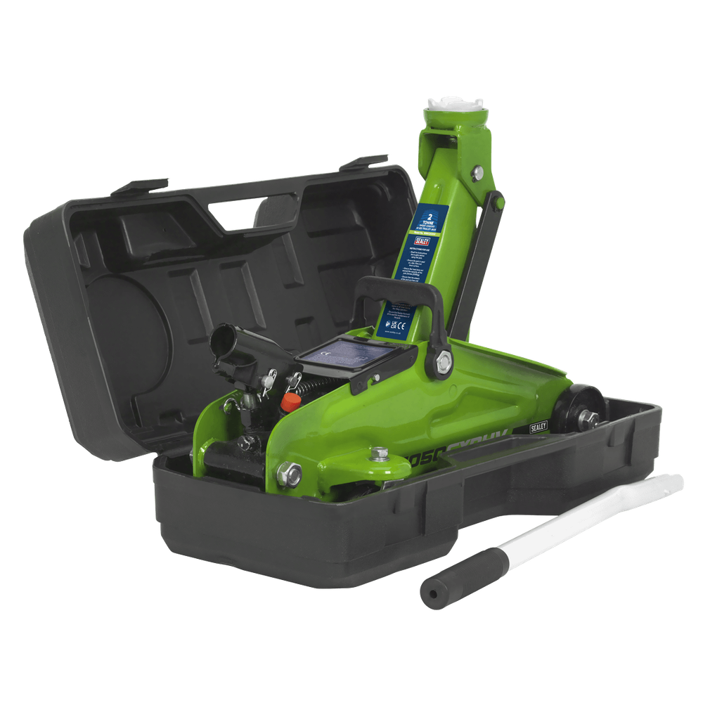 Sealey Short Chassis Hi Vis Trolley Jack with Case 2 Tonne