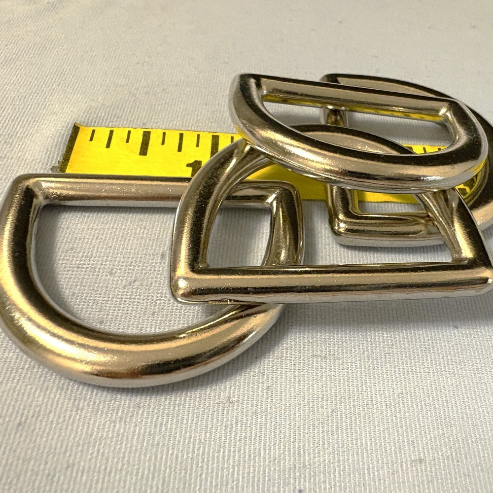 4 Pcs Silver Plated Solid Brass 1-1/2" D-Ring Handbag Hardware Heavy Duty