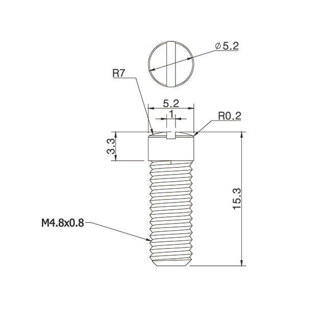 Solo Wide Range Polepiece Screws M4.8x0.8 - Chrome