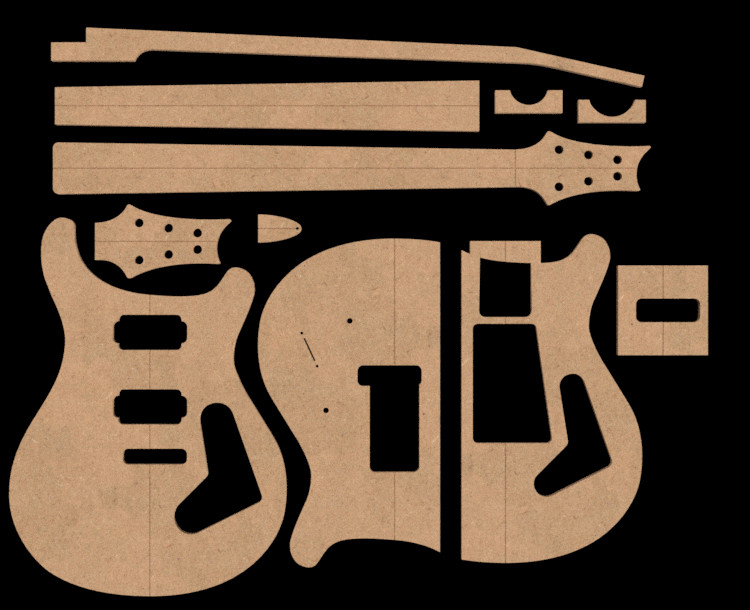 PRS 25" Scale Full Template Set 0.50" MDF