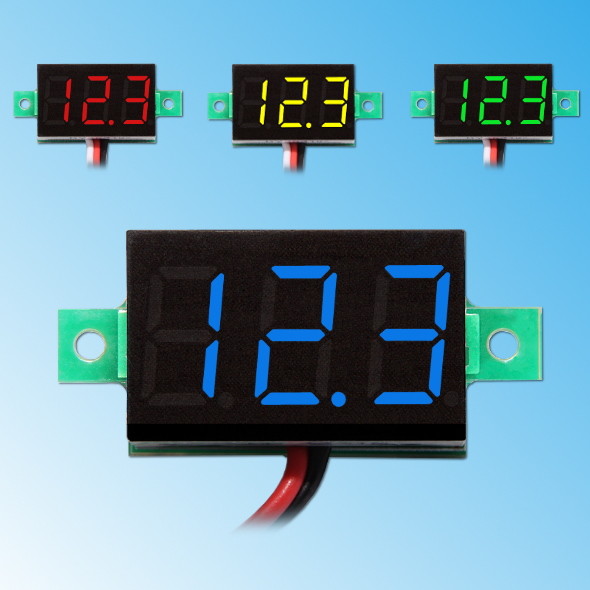 0.36" LED Mini Digital Voltmeter 3-30V DC Panel Meter Voltage Display Red Blue