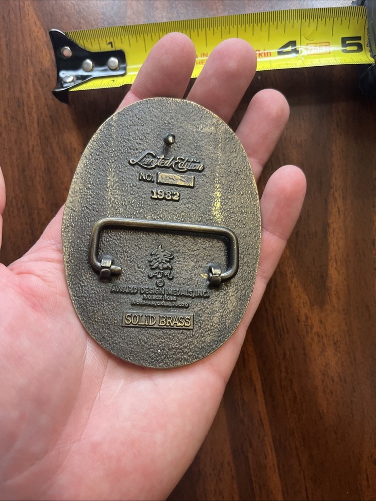 1982 TOTCO Technical Oil Tool Company Solid Brass Belt Buckle Sealed Bag EUC
