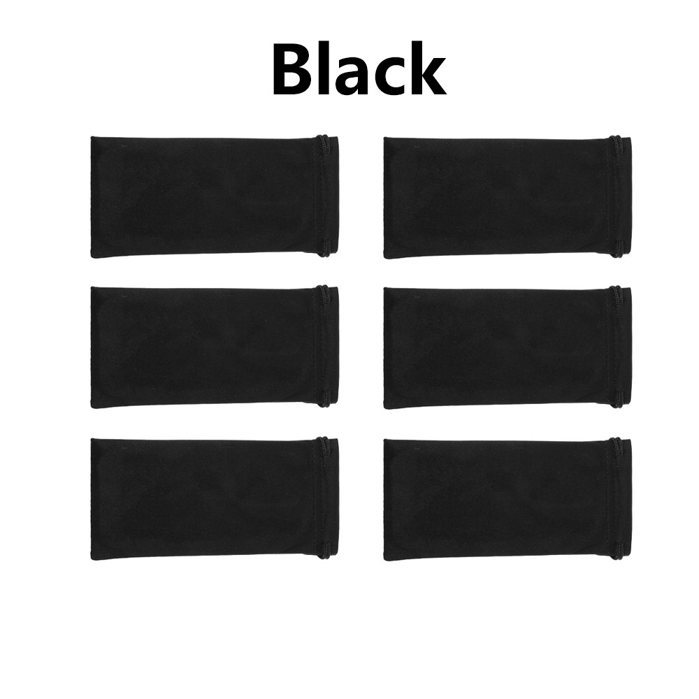 6Pcs Microfiber Sunglasses Bag Soft Thick Sunglasses Pouch with Drawstring