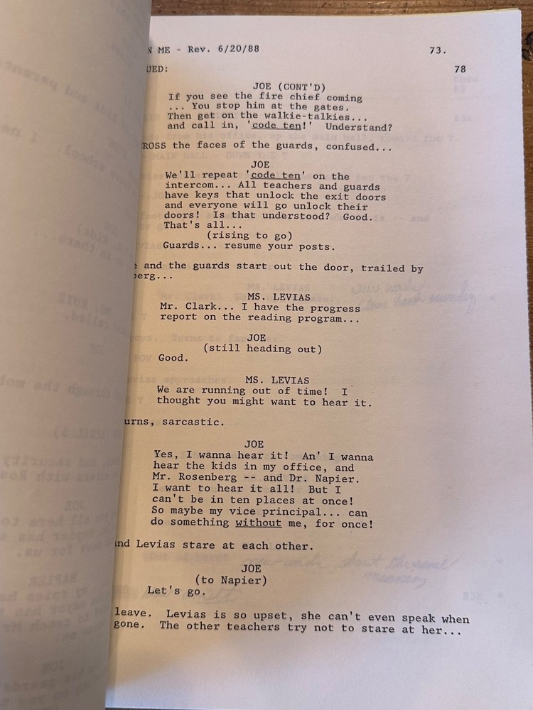 LEAN ON ME MOVIE ORIGINAL SCREENPLAY SCRIPT MORGAN FREEMAN