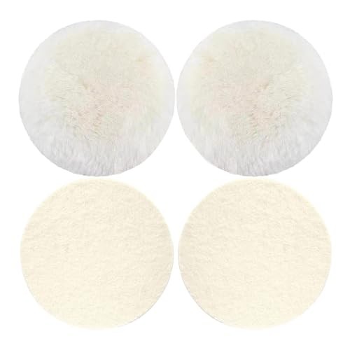 ??????? 4 Pcs 5" Wool Polishing Pads, Soft Felt Buffing Wheels