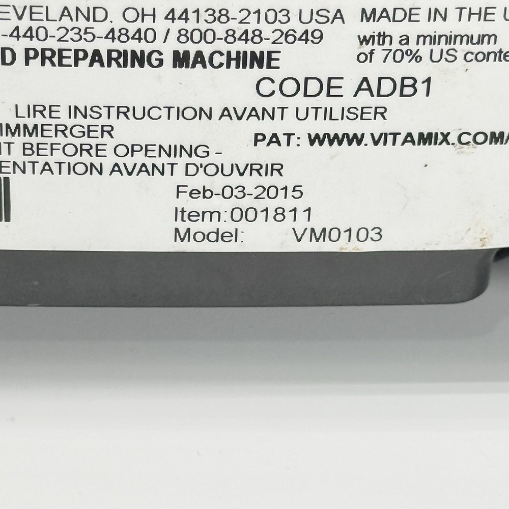 Vitamix Blender 5200 Variable Speed Blender Model VM0103 -64oz Pitcher Tested