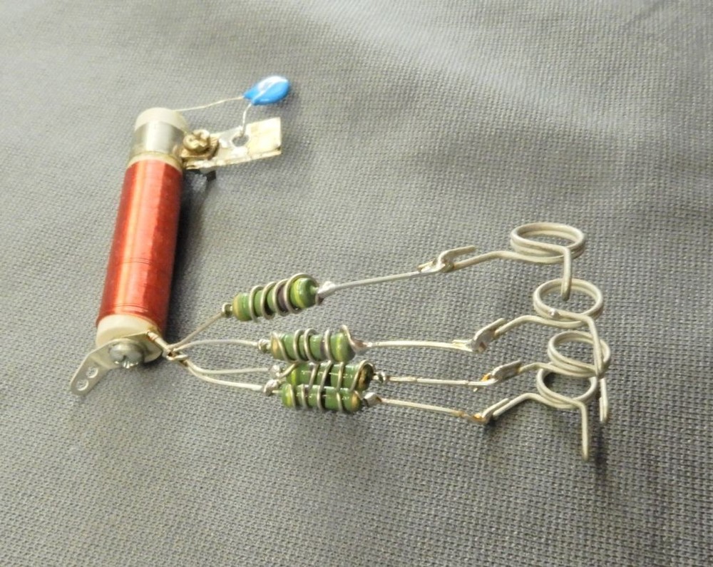 Palomar 300A final stage plate choke with parasitics and spring clips