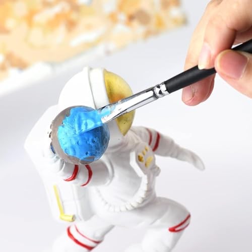 Angular Paint Brush, 9PC Oblique Tip Nylon Hair Long Handle - Angled Paint