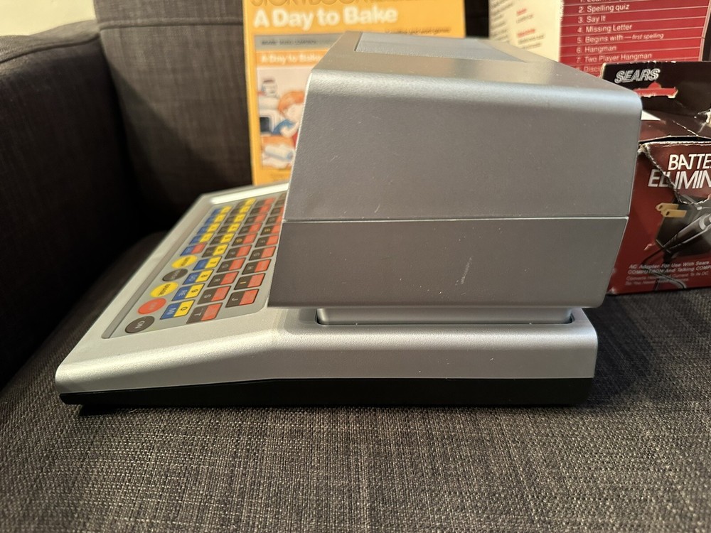 Vintage 1986 Sears Talking Computron w/ Adapter / Box - Powers On / NO SOUND