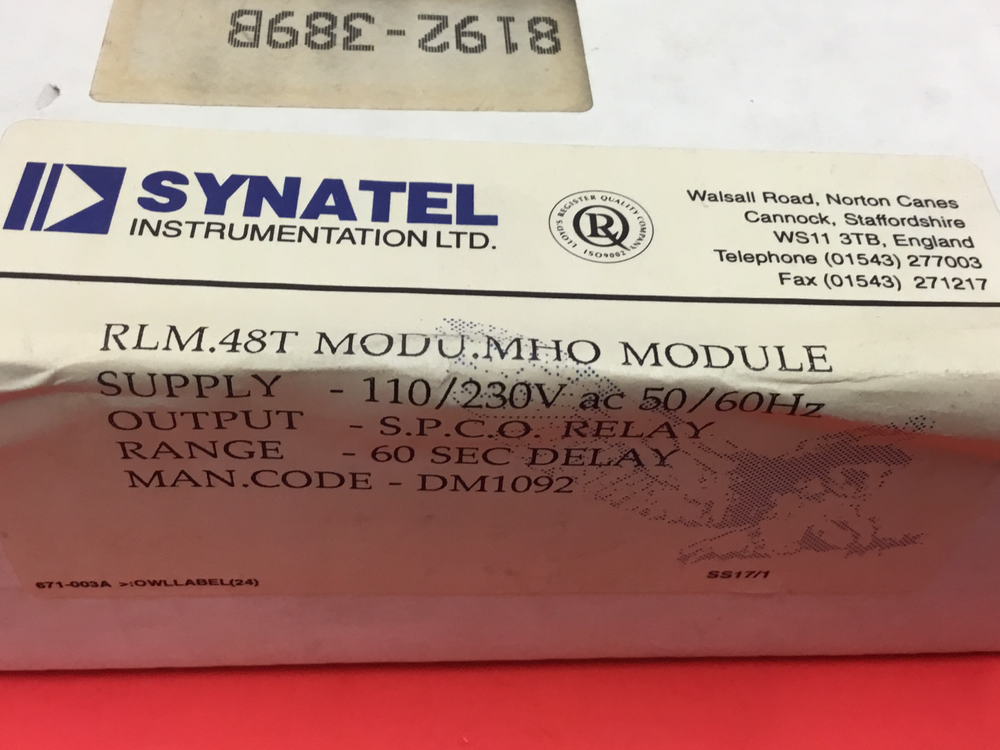 Synatel - P/N: RLM.48T - Level Control Module - NEW