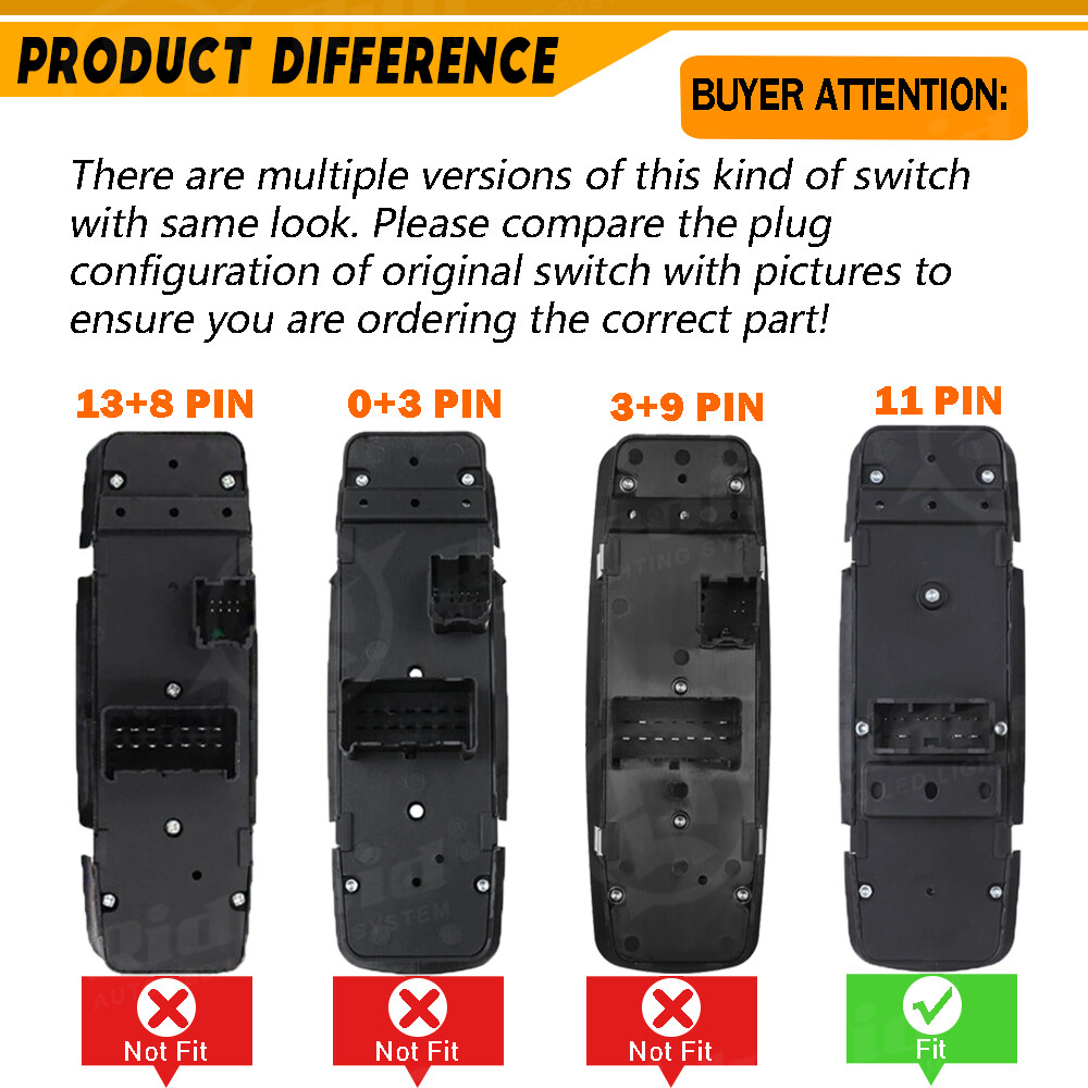 Master Power Window Switch for For 2015 2016 2017 2018 2019 2020 Jeep Cherokee
