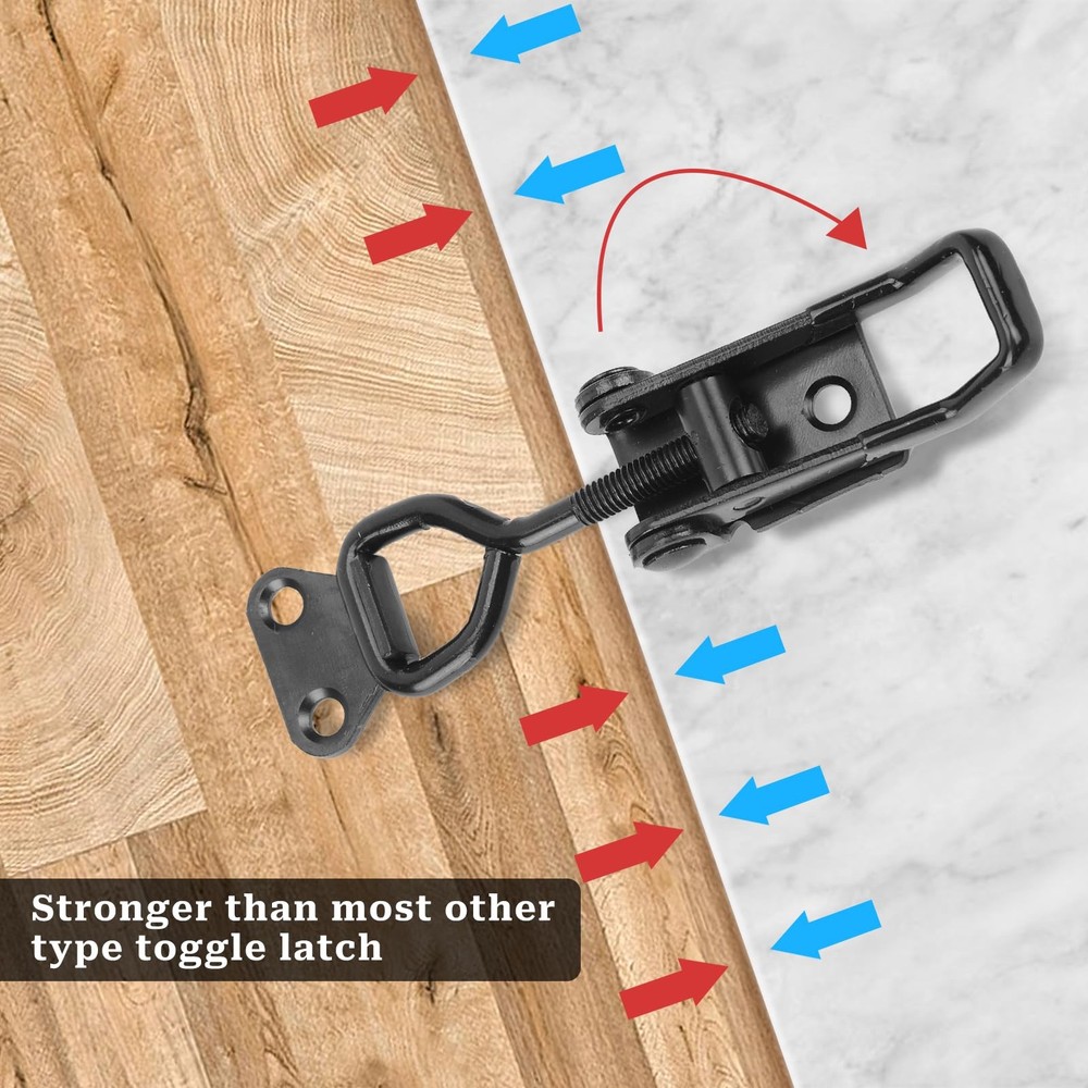 2 PCS Black Toggle Latch Clamp 300lbs Heavy Duty Adjustable Pull