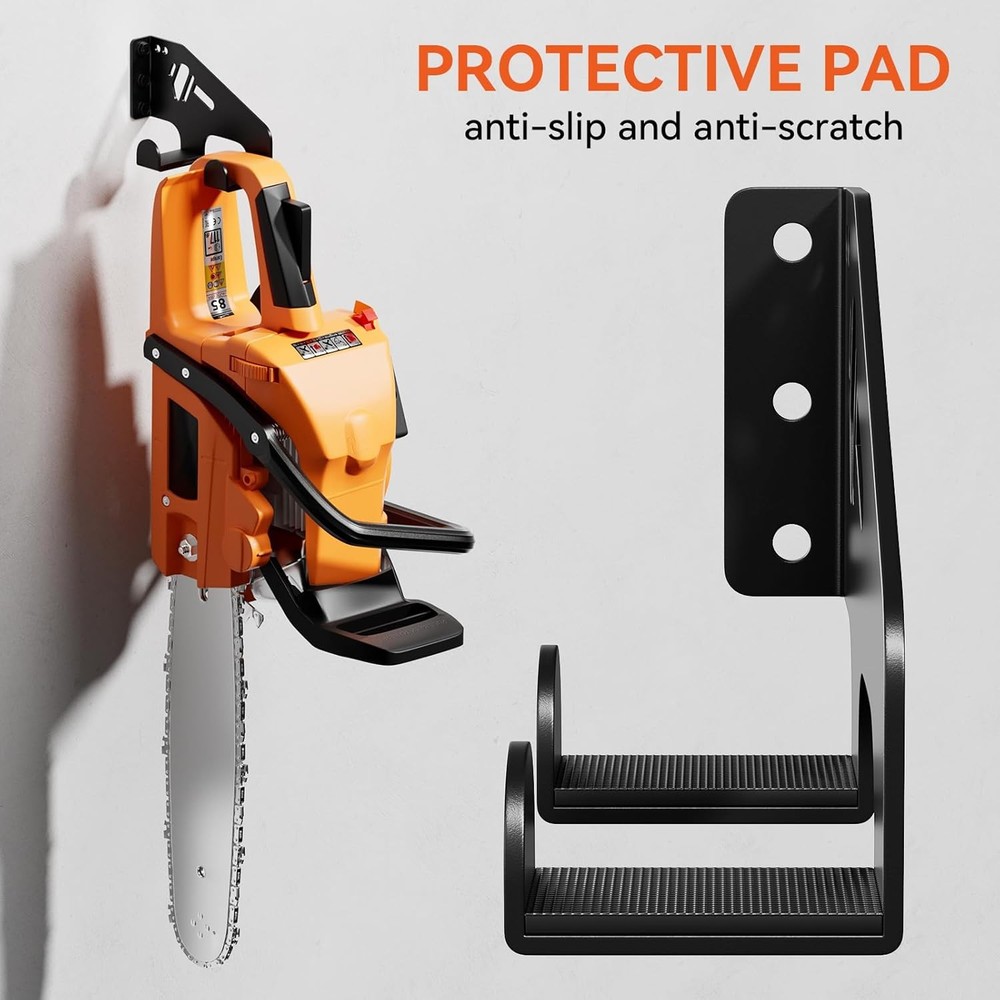 Heavy-Duty Wall Mount for Chainsaws - Garage Storage Organizer