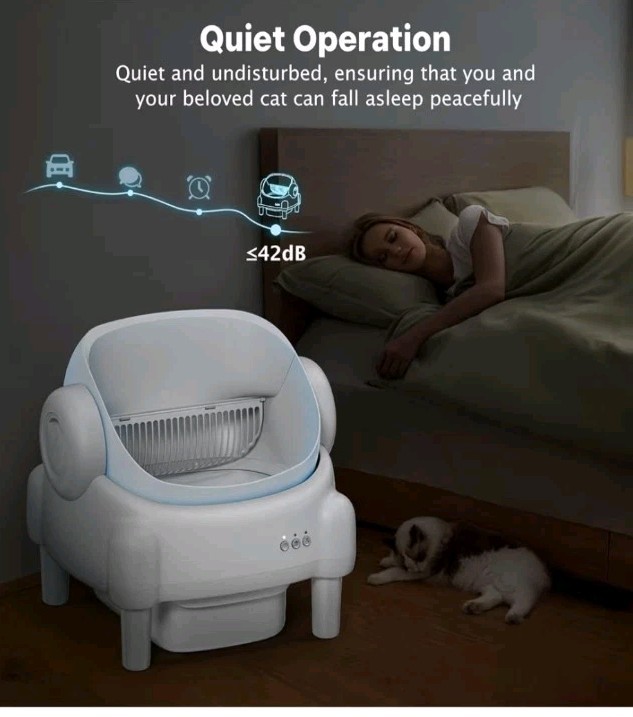 Automatic with App Control~self Cleaning Litter Box,Open Top For Multiple Cats~