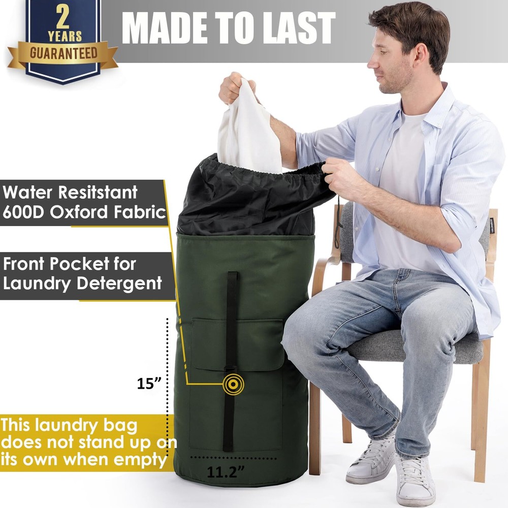 Laundry Bag Extra Large Heavy Duty, 115L Laundry Backpack Bag, Sturdy Laundry...