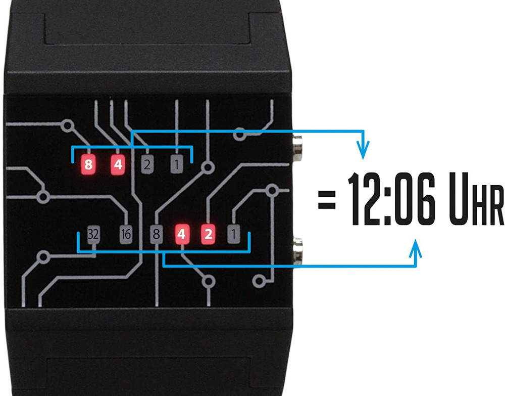 Getdigital Binary Wrist Watch for Professionals with LED Lights - A Black Dig...