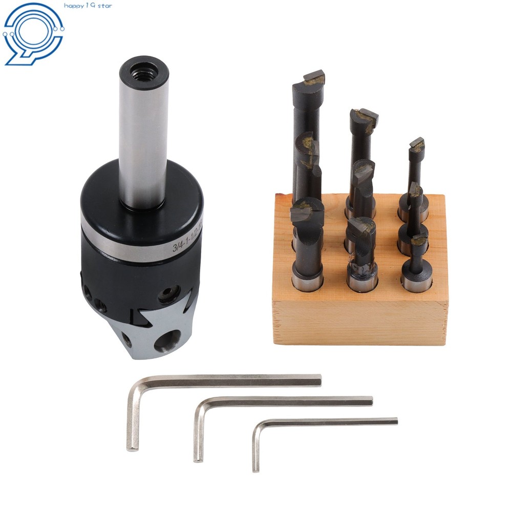 Complete Boring Kit 2" Head 3/4 Shank 9 Pack 1/2" C6 Boring Tool Set
