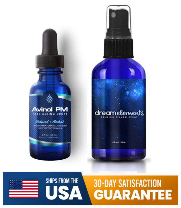 Avinol PM Liquid Drops + DE Calming Pillow Spray Bundle|Sleep Support| Best