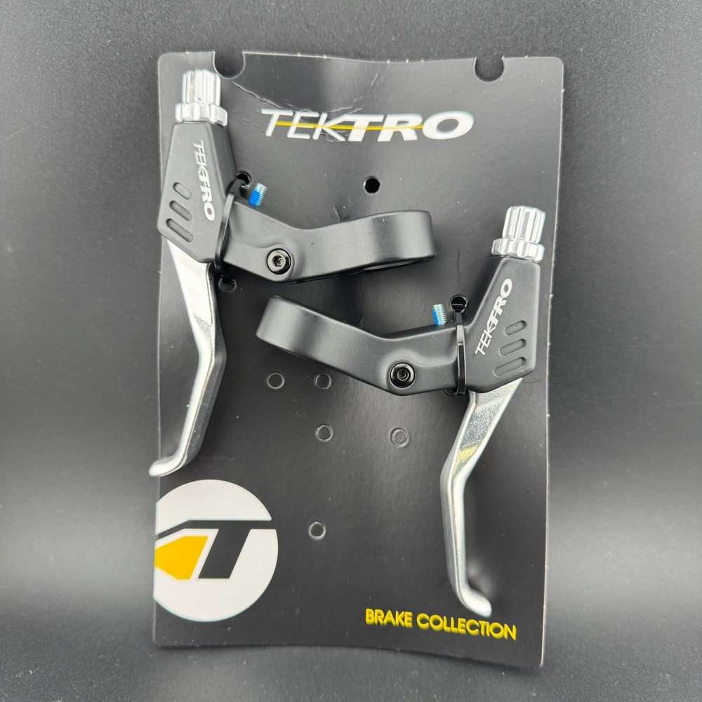 Tektro RS360A Linear Pull Bicycle Brake Levers Black & Silver Pair