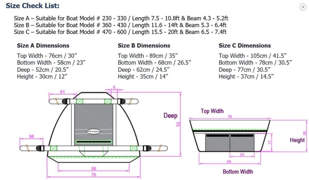 Seamax Sunlitec Front Accessory Storage Bow Bag for Inflatable Boat, with Ref...