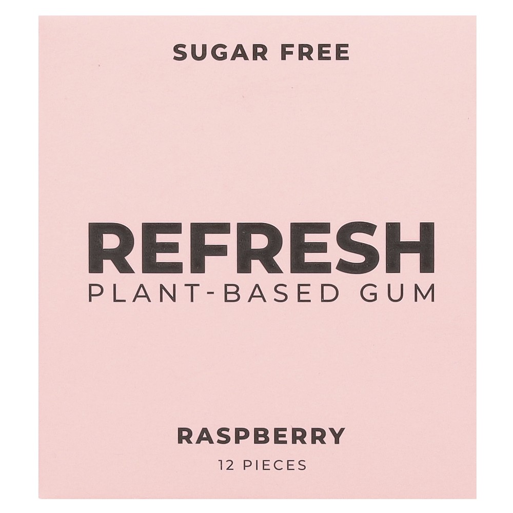 Plant-Based Gum, Raspberry, 12 Pieces