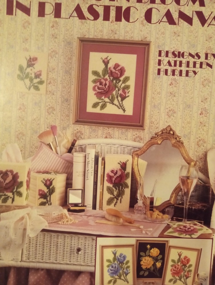 Cottage Roses Plastic Canvas Pattern Floral Rose Plastic Canvas Pattern Leaflet
