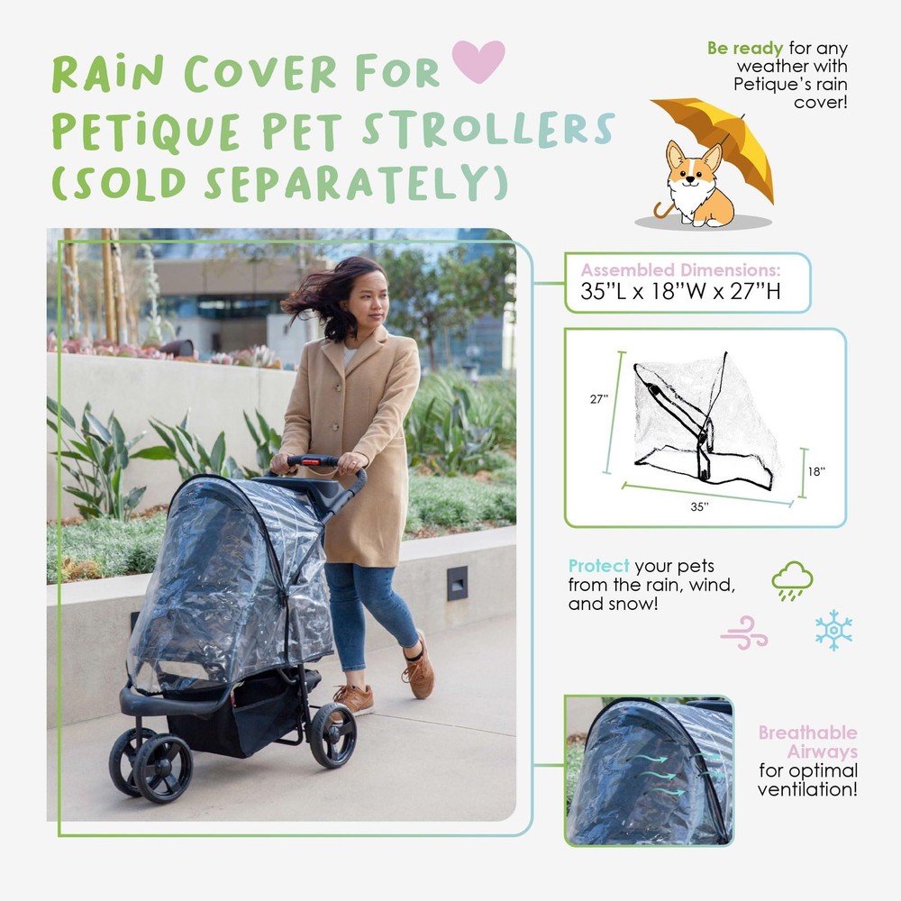 Rain Cover for Petique Pet Strollers ONLY
