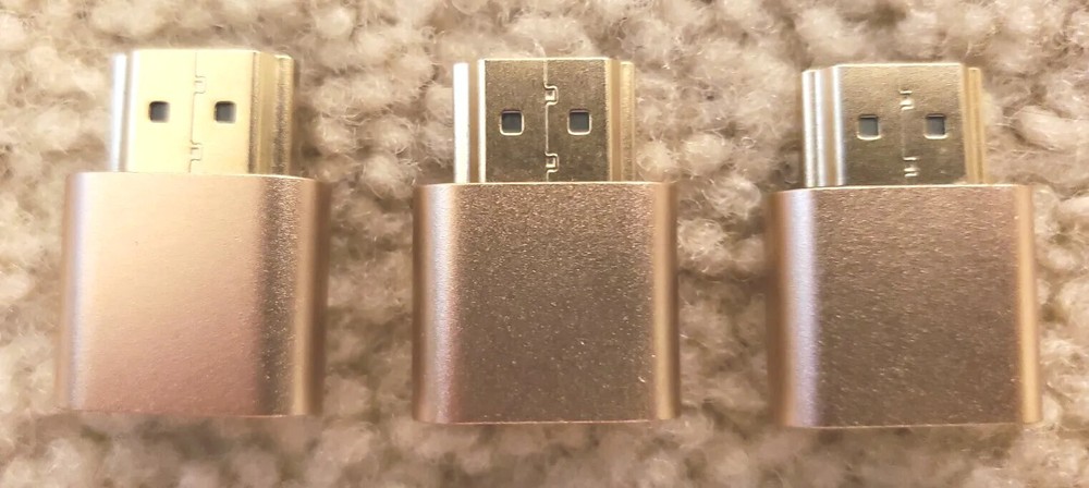 3x HDMI Dummy Plug 4K Headless Display Emulator for Windows Mac OSX Linux