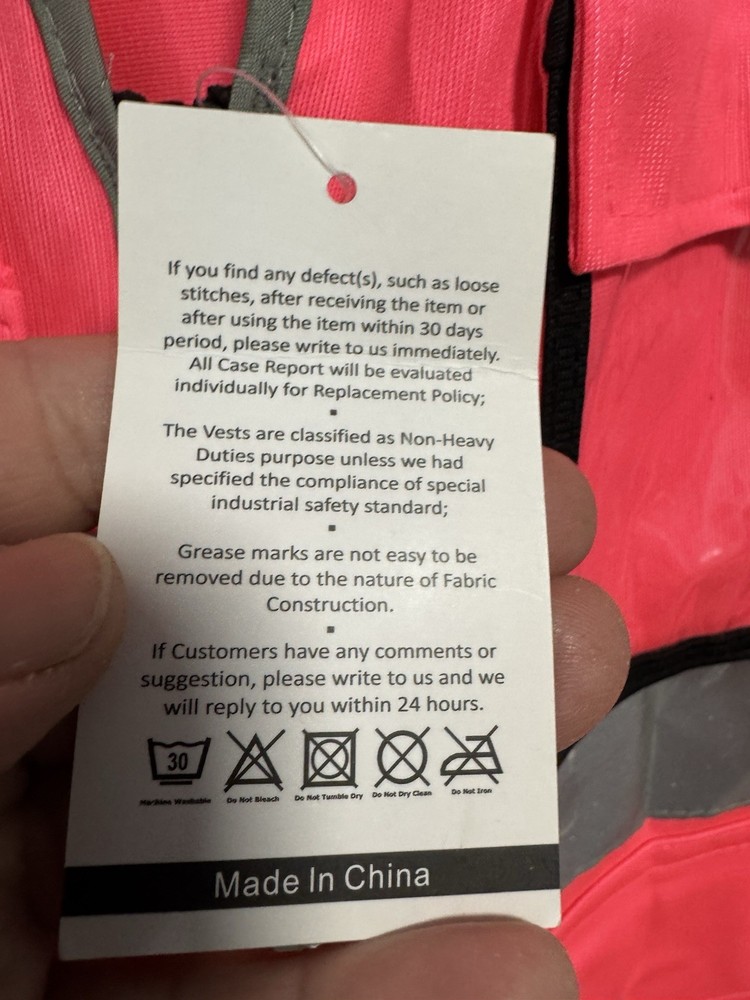 Ladies High Visibility Vest Pink Size Medium
