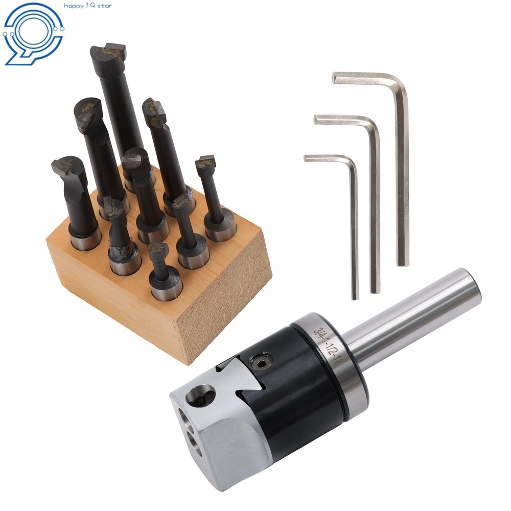 Complete Boring Kit 2" Head 3/4 Shank 9 Pack 1/2" C6 Boring Tool Set