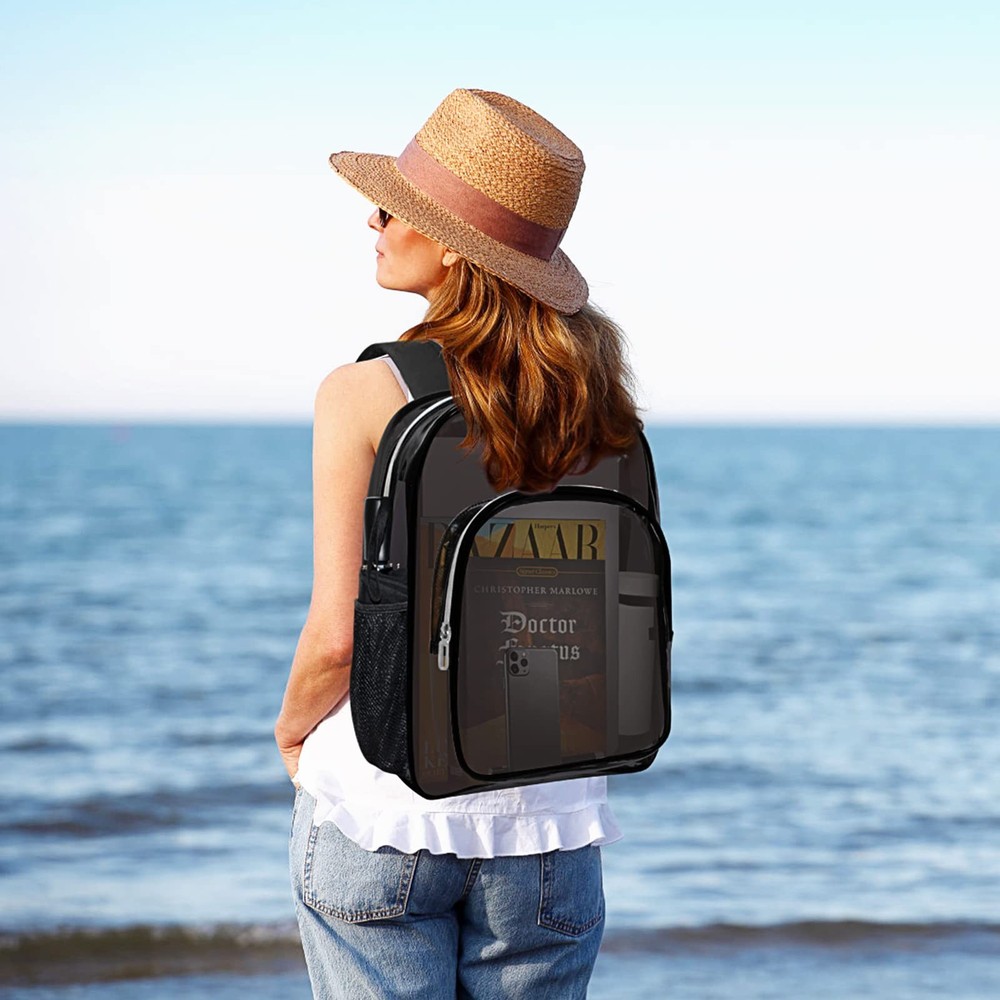 Clear Backpack Heavy Duty Transparent Backpack for Security, Sports, Work, Tr...