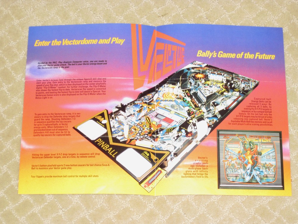 Vector Pinball by Bally Flyer / Brochure / Ad