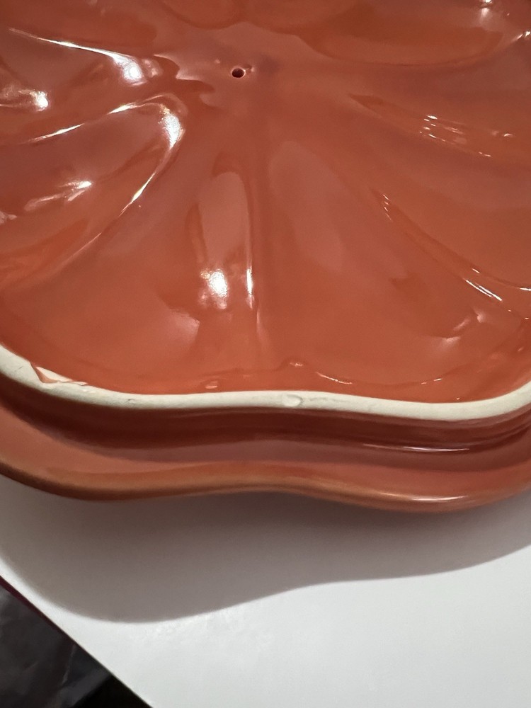 Pumpkin shaped Covered Casserole. 10 1/2” round