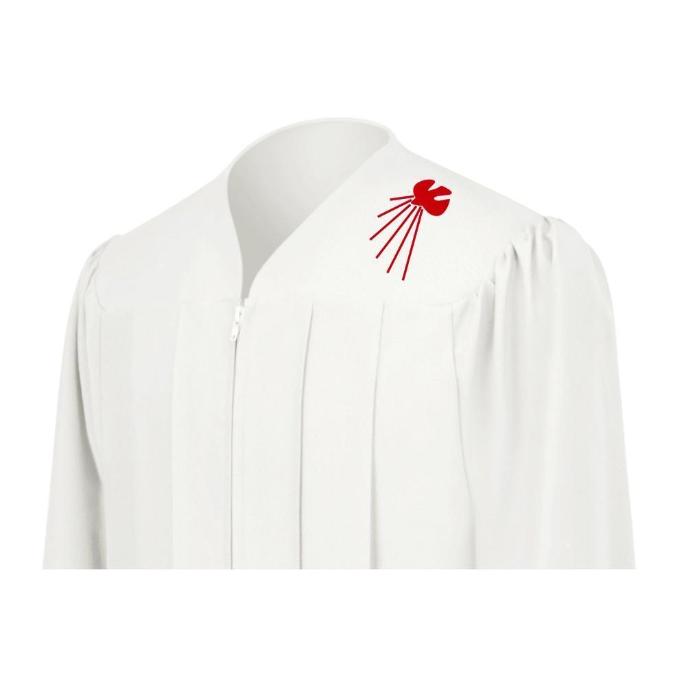White Confirmation Robe With Dove