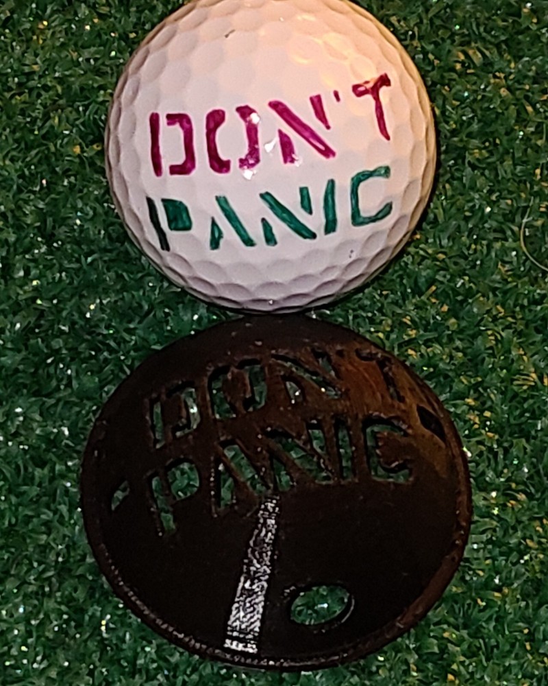 Personalized Golf Ball Stencil - Custom Initials between Alignment lines.