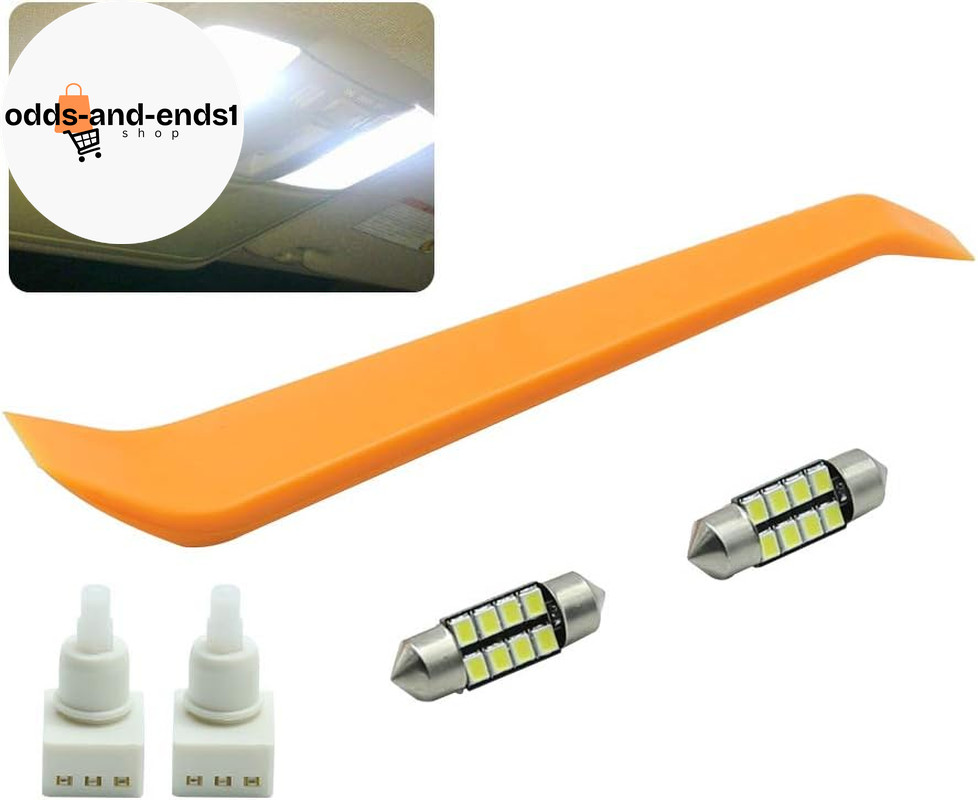 2Pcs Interior Light Switch + 2Pcs Bonus Map Dome Light LED Bulbs Replacement for