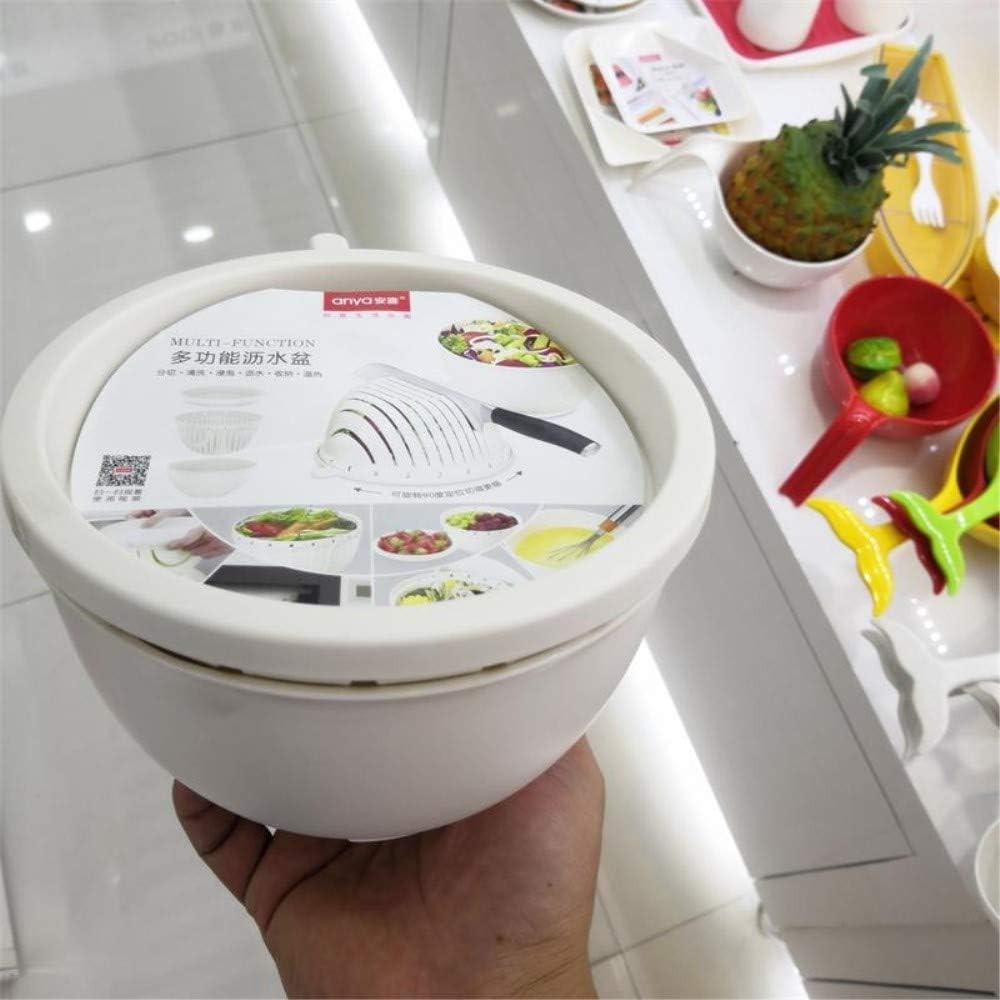 Easy Fruit Vegetable Salad Cutter Bowl,Multi-Function Kitchen Colander Strainer