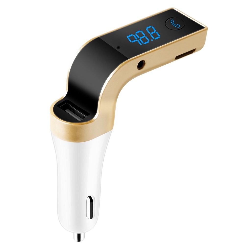 Car FM Transmitter USB Charger MP3 Player White Bluetooth Adapter