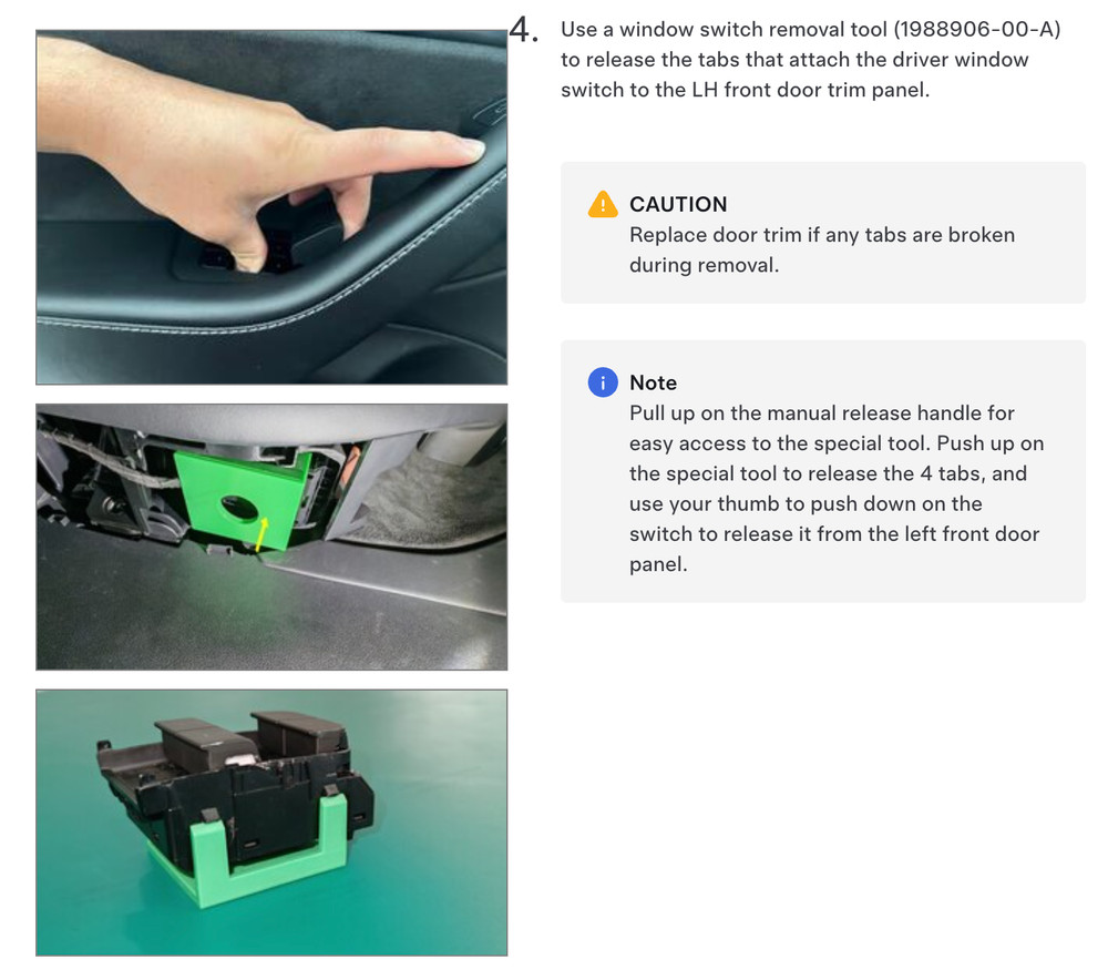 Tesla Model 3/Y Window Switch Replacement Kit (Includes switch and install tool)