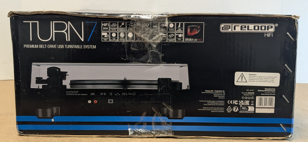 Reloop Turn 7 Premium Belt Drive USB Turntable System